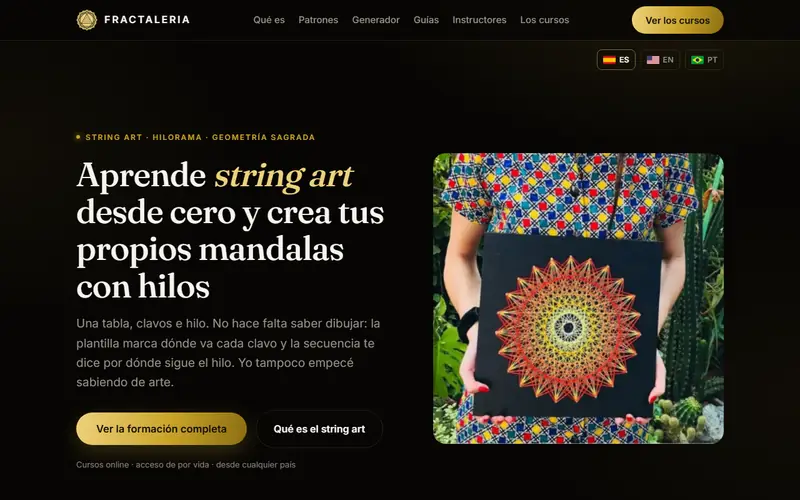 Portada de la web de Fractalería